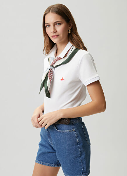 Kırık Beyaz Pike Polo T-shirt