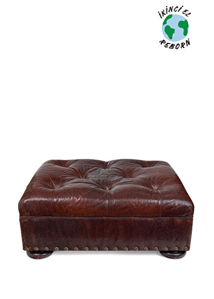Ralph Lauren Writer’s Ottoman Kahverengi Deri Puf