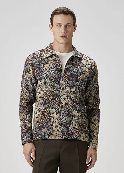 Hugh Çok Renkli Çiçek Jakarlı Dış Gömlek