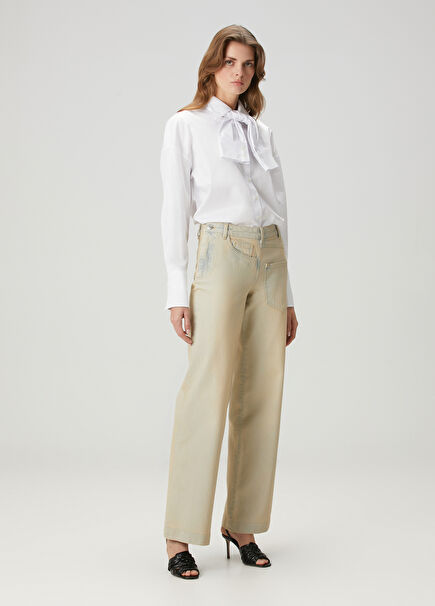 Side Chick Beige Jeans