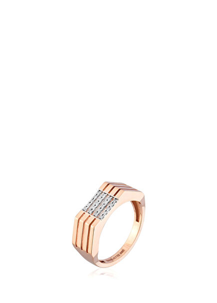 Stripe Pırlantalı Kadın Altın Yüzük