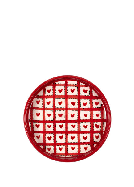 L'amour Paris XOXO Kırmızı Seramik Mini Tabak 12 cm