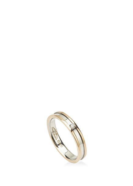 Custom Made 14 Carat 3.5 mm Stone Detailed Women's Gold Wedding Band