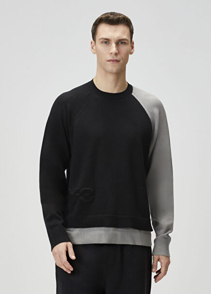 Siyah Logo Nakışlı Sweatshirt