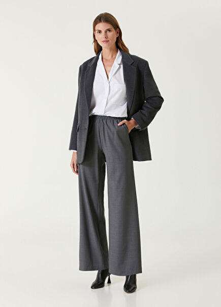 Dark Gray Wool Blend Trousers