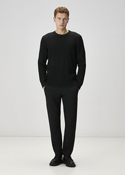 Siyah Beli Kordonlu Chino Pantolon