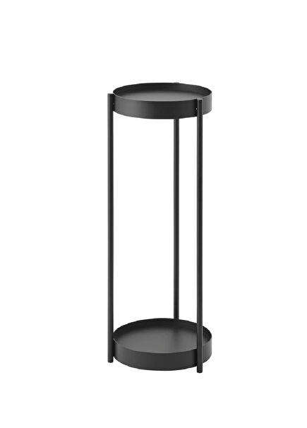 Tower Tekerlekli Siyah 2 Katlı Bitki Standı