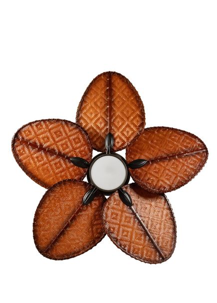 Victor Kahverengi Rattan Aydınlatmalı Tavan Vantilatörü