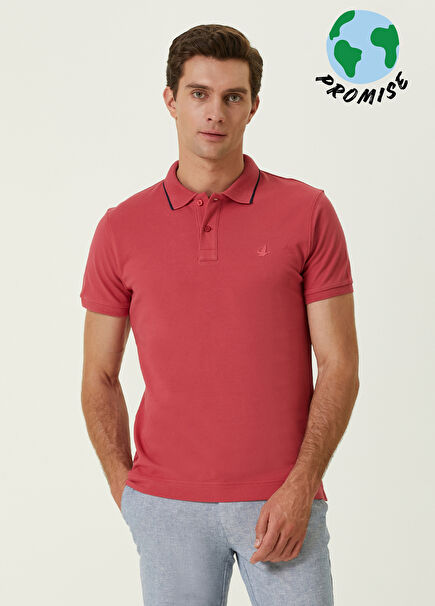 Slim Fit Pembe Polo Yaka Pike T-shirt