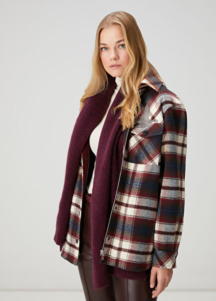 Burgundy Plaid Jacket