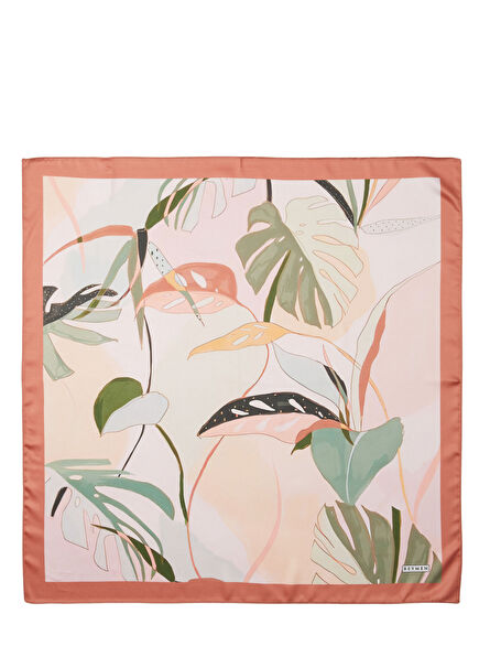 Multicolored Patterned Women's Satin Scarf
