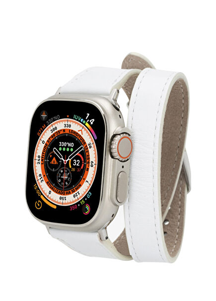 Alpine Slim Double Tour Ivory White Leather Apple Watch Band