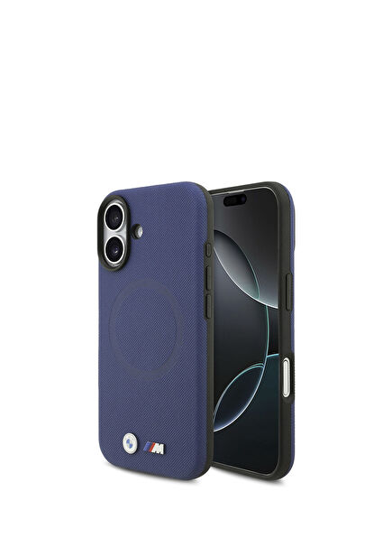 iPhone 17 M Logo Perforated Navy Blue Magsafe Compatible Phone Case