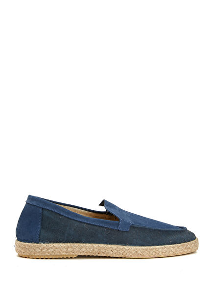 Navy Blue Men's Suede Espadrille