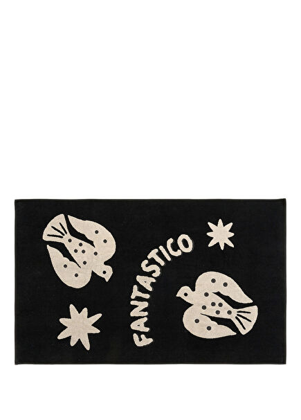 Tabea Black Cotton Velvet Beach Towel 90 x 150 cm