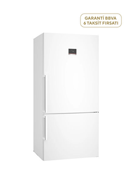 KGN86CWE0N Serie 6 White High-Gloss NoFrost Refrigerator with Bottom Freezer 631 lt