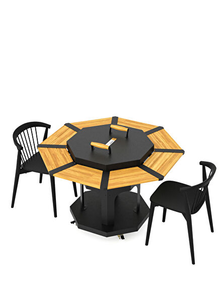 Octagon Black Wood Grill