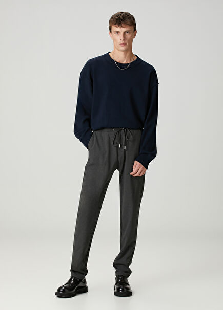 Antrasit Beli Kordonlu Pantolon