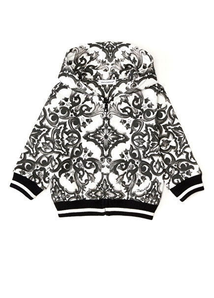 Black And White Patterned Baby Boy Sweatshirt