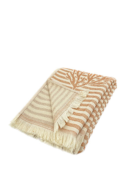 Drya Tree Patterned Tobacco Beige Towel 90x170 cm