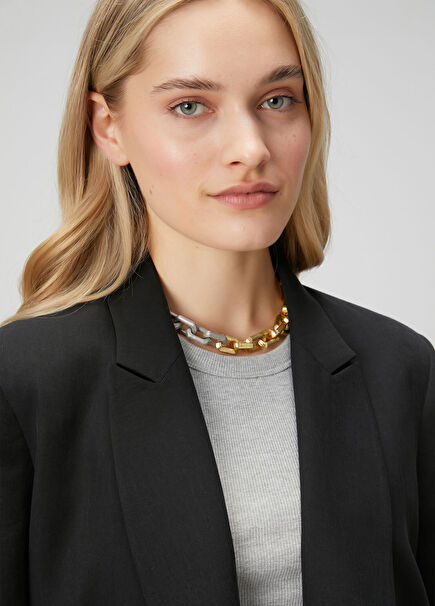 Gold Silver Satin Double Color Women's Necklace