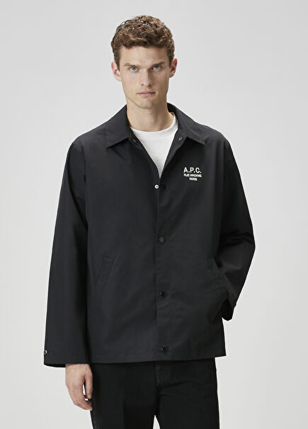 Siyah Logo Baskılı Gömlek