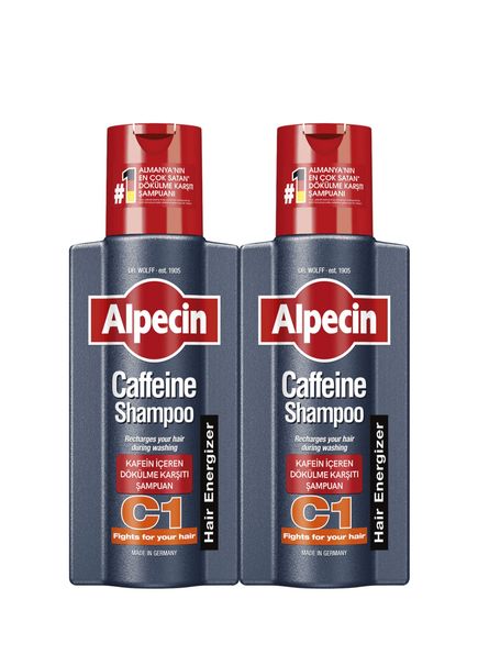 C1 Kafein İçeren Dökülme Karşıtı 2'li Şampuan 375 ml