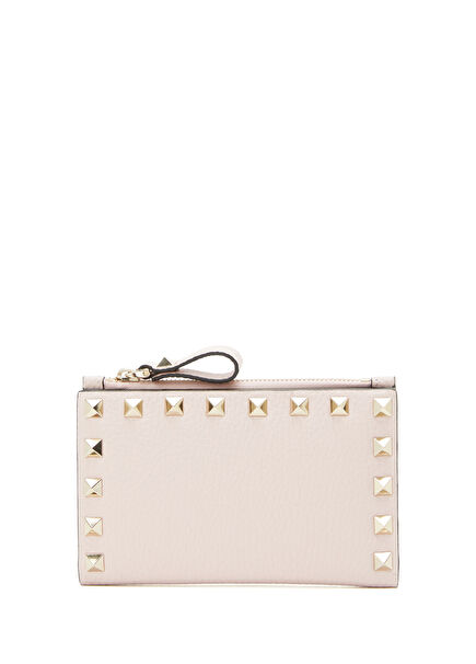 Rockstud Powder Women's Leather Card Holder