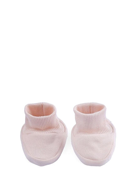Pink Organic Cotton Newborn Booties