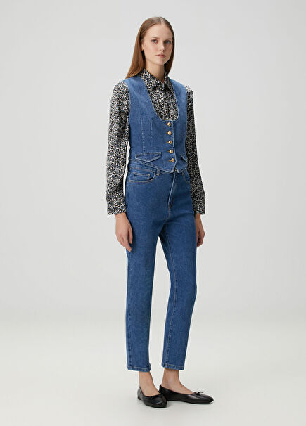 Jen Lacivert Jean Pantolon