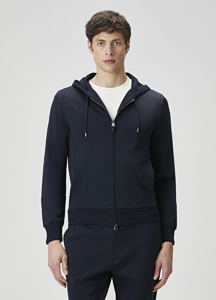 Navy Blue Hooded Sweatshirt