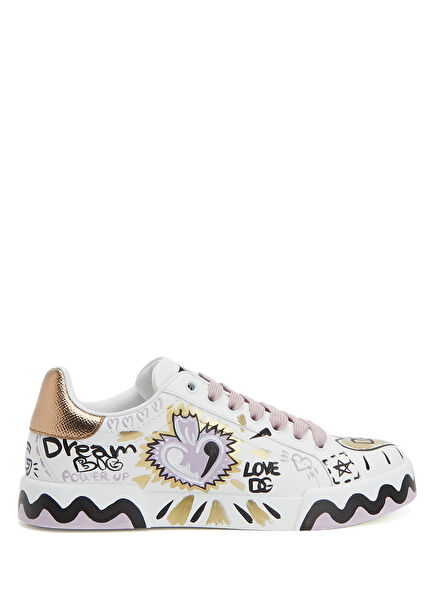 Portofino White Gold Women's Leather Sneakers