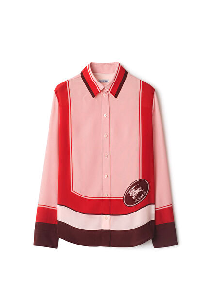 night Stamp Box Silk Pink Regular Fit Women's Shirt