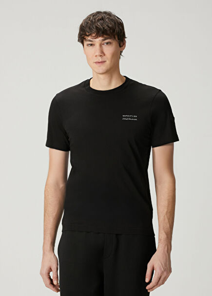 Siyah Logo Baskılı T-shirt