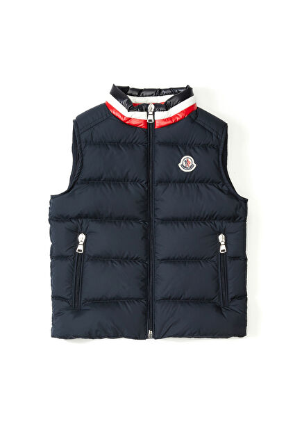 Navy Blue Logo Detailed Boys Vest