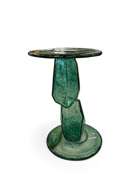 Ice Green Glass Side Table