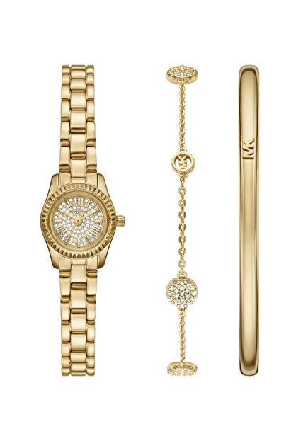 MK4944SET Altın Rengi Çelik Kadın Kol Saati ve Bileklik Seti