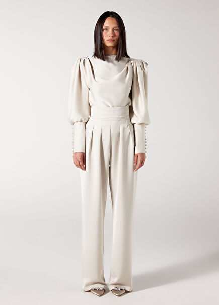 MBC Beige Satin Women's Trousers