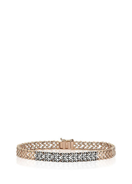 Loure Shine Brown Bracelet Pırlanta Taşlı 14 Ayar Altın Kadın Bileklik