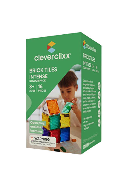 Brick Tiles Pack Intense 16 Pieces 3+ Years Magnetic Blocks