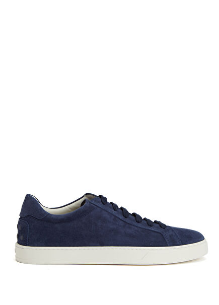 Navy Blue Men's Suede Sneakers