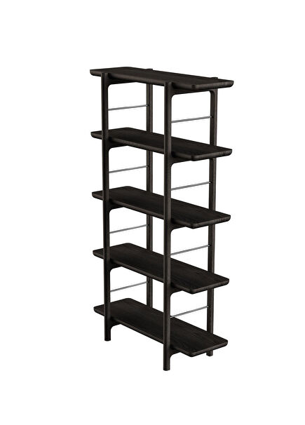 Homeland Dark Masif Meşe 4 Bölmeli Kitaplık