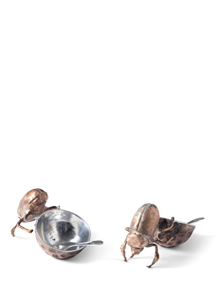 Khepri Bronze Metal Salt & Pepper Shaker Set of 2