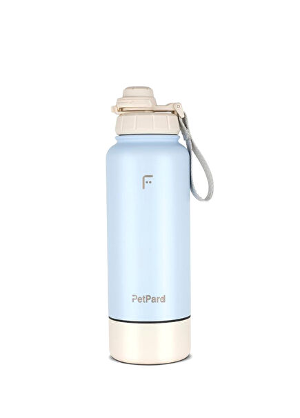 PetPard Mavi 2 in 1 Kedi Köpek Mama Kabı ve Paslanmaz Çelik Termos 1 Lt