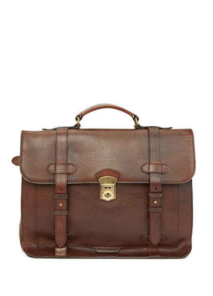 Rare Light Brown Leather Briefcase