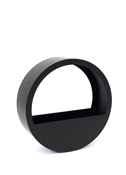 Circle Black Metal M Planter
