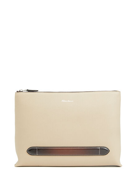 Bej Erkek Deri El Portföyü