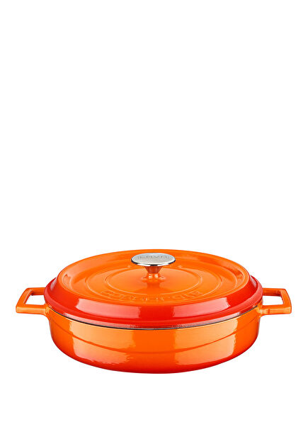 Cast Iron Monolithic Edition Series Multi-Purpose Orange Splayed Pot 32cm