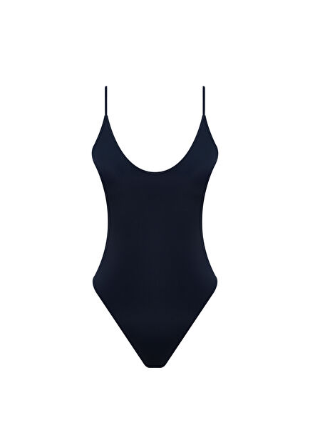 Savanna Econyl V-Neck Cross-Strapped Deep Dark Navy Swimsuit