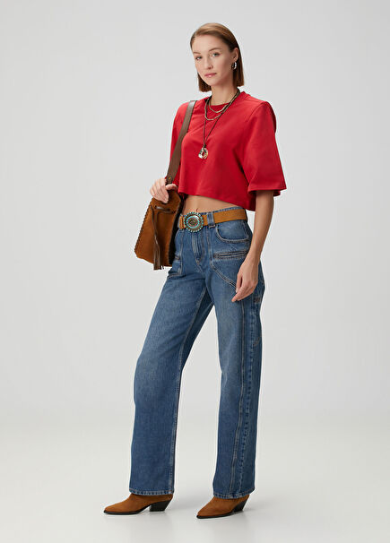 Betiane Straight Leg Mavi Jean Pantolon